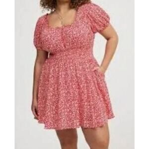 Torrid Crinkle Gauze Puff Sleeve Romper Size 2 (2X) Flowy Lightweight Boho